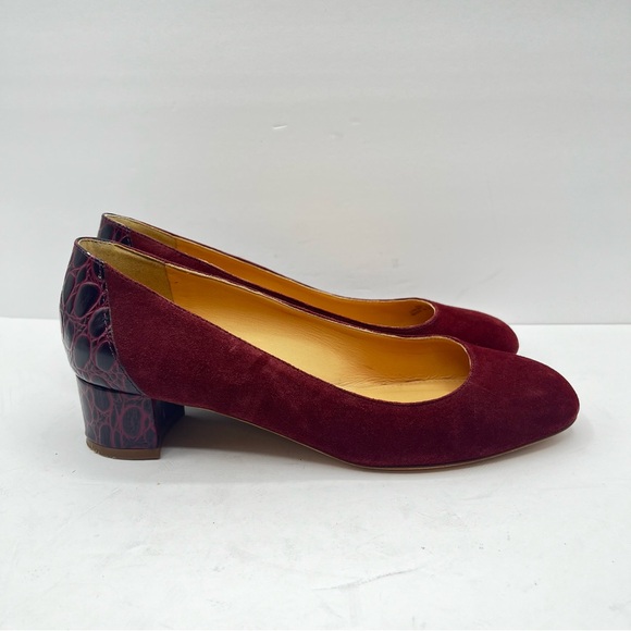 J. Crew Women’s Size 8.5 Merlot Evelyn Croc Embossed Heel Date Work Classic Xmas - Picture 6 of 16